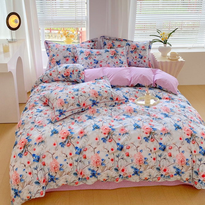 91家纺网 家纺一手货源 找家纺 星期三家纺 2025年7月新款铂金全棉纯棉13372四件套 花汀