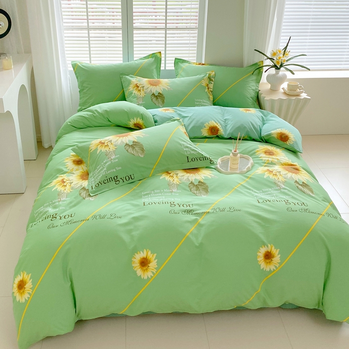 91家纺网 家纺一手货源 找家纺 星期三家纺 2025年7月新款铂金全棉纯棉13372四件套 田园时光