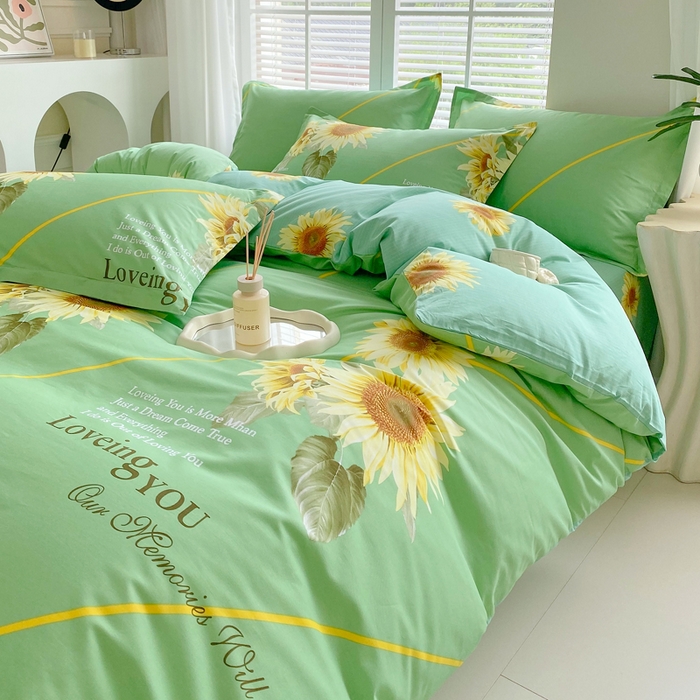 91家纺网 家纺一手货源 找家纺 星期三家纺 2025年7月新款铂金全棉纯棉13372四件套 田园时光