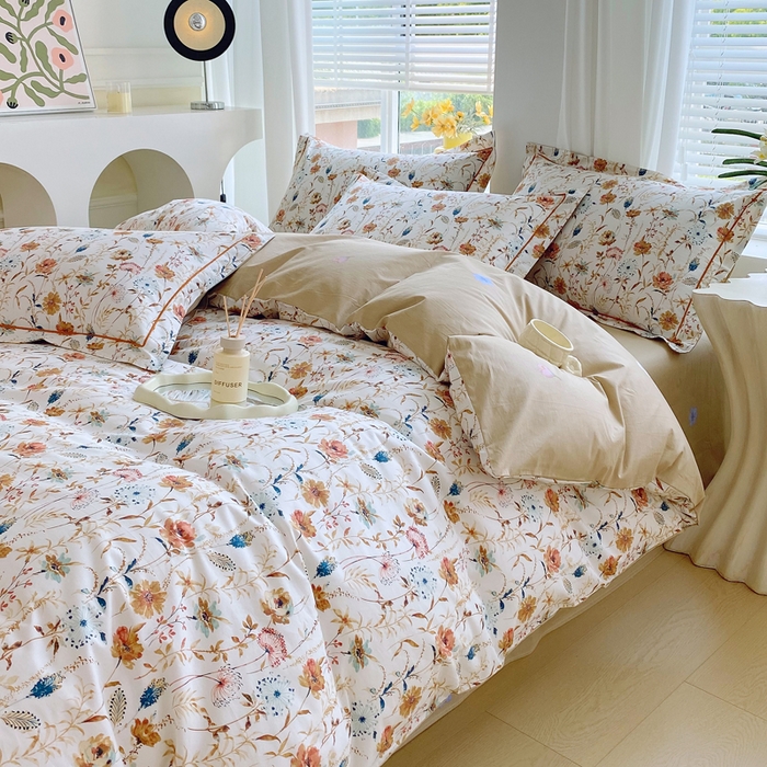 91家纺网 家纺一手货源 找家纺 星期三家纺 2025年7月新款铂金全棉纯棉13372四件套 胭脂