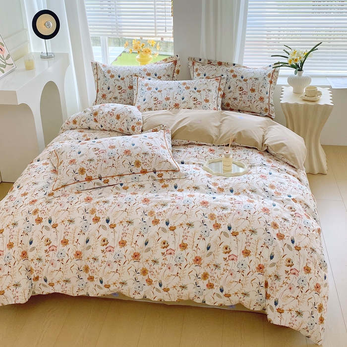 91家纺网 家纺一手货源 找家纺 星期三家纺 2025年7月新款铂金全棉纯棉13372四件套 胭脂