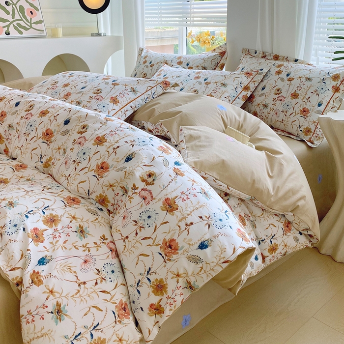 91家纺网 家纺一手货源 找家纺 星期三家纺 2025年7月新款铂金全棉纯棉13372四件套 胭脂