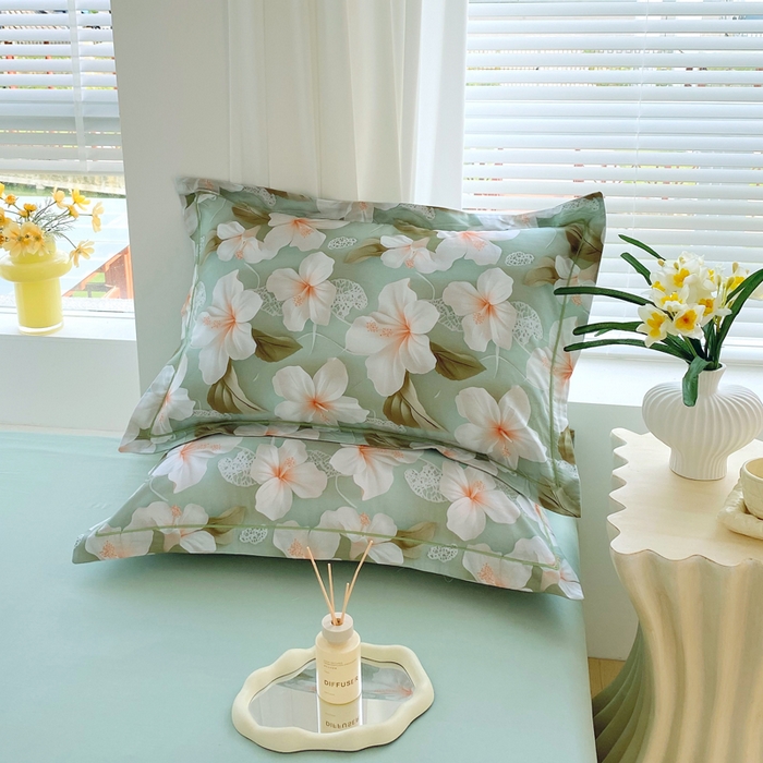 91家纺网 家纺一手货源 找家纺 星期三家纺 2025年7月新款铂金全棉纯棉13372四件套 栀夏