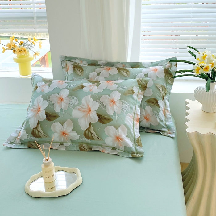 91家纺网 家纺一手货源 找家纺 星期三家纺 2025年7月新款铂金全棉纯棉13372四件套 栀夏