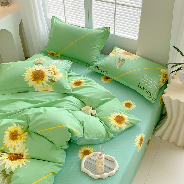 91家纺网 家纺一手货源 找家纺 星期三家纺 2025年7月新款铂金全棉纯棉13372四件套 田园时光