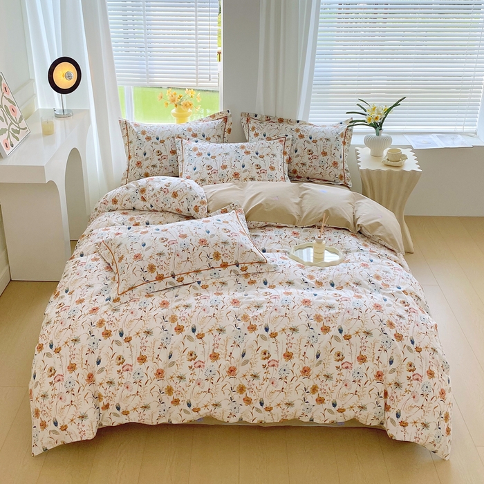 91家纺网 家纺一手货源 找家纺 星期三家纺 2025年7月新款铂金全棉纯棉13372四件套 胭脂