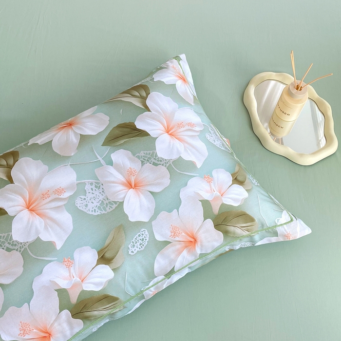 91家纺网 家纺一手货源 找家纺 星期三家纺 2025年7月新款铂金全棉纯棉13372四件套 栀夏