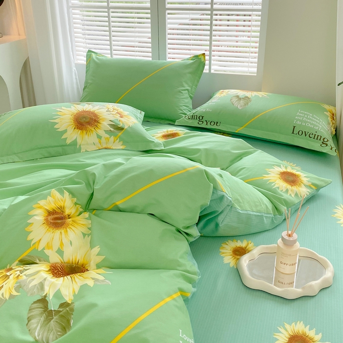 91家纺网 家纺一手货源 找家纺 星期三家纺 2025年7月新款铂金全棉纯棉13372四件套 田园时光