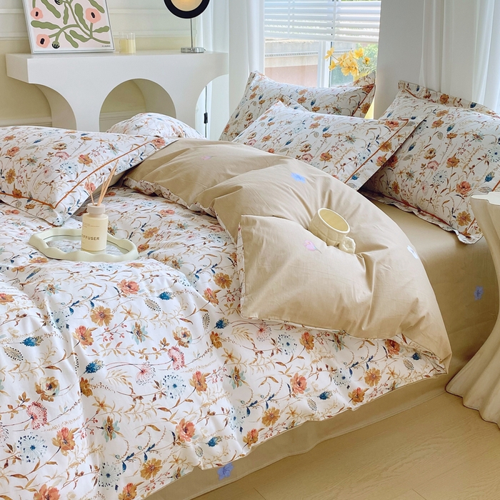 91家纺网 家纺一手货源 找家纺 星期三家纺 2025年7月新款铂金全棉纯棉13372四件套 胭脂