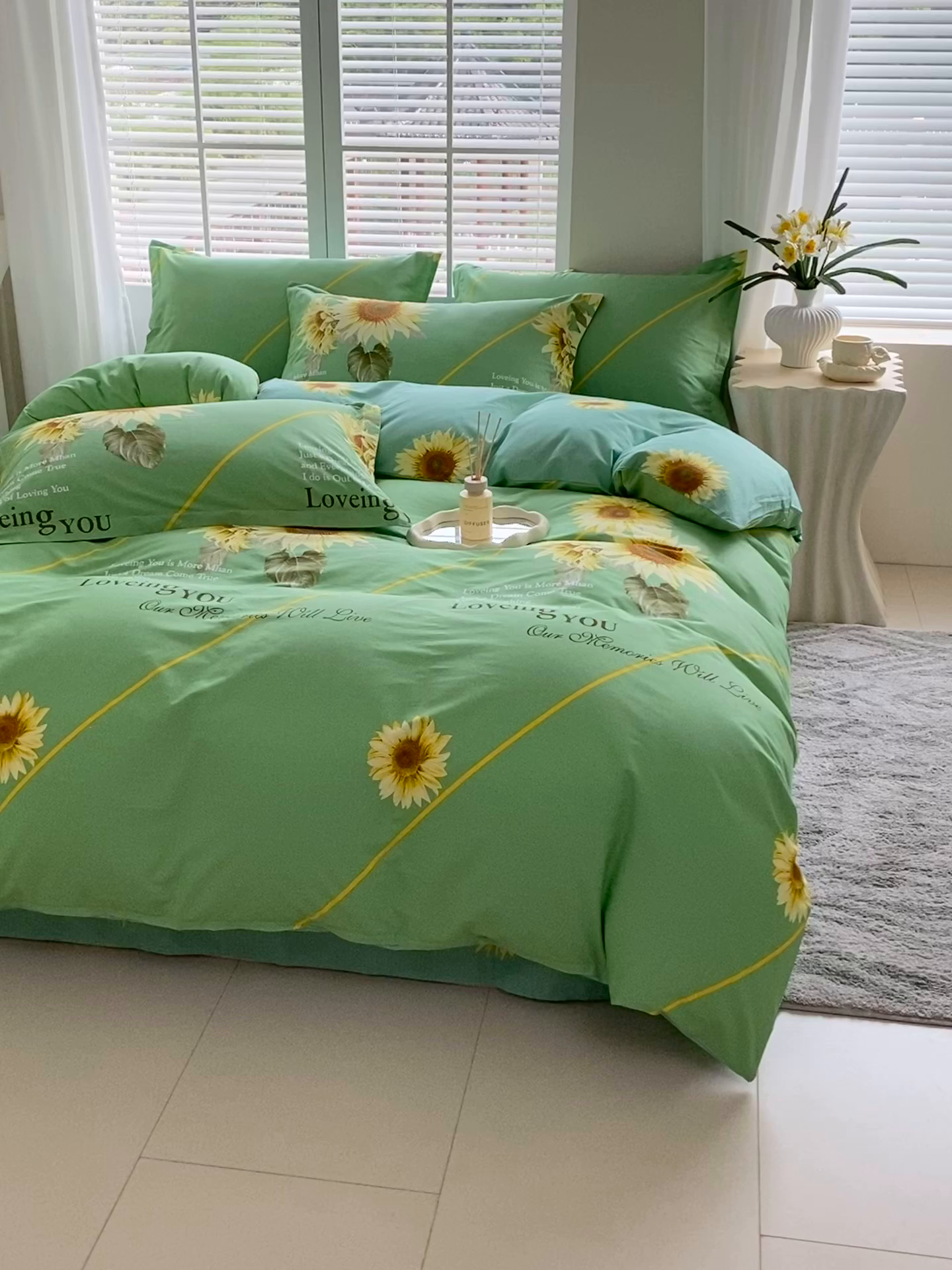 91家纺网 家纺一手货源 找家纺 星期三家纺 2025年7月新款铂金全棉纯棉13372四件套 田园时光