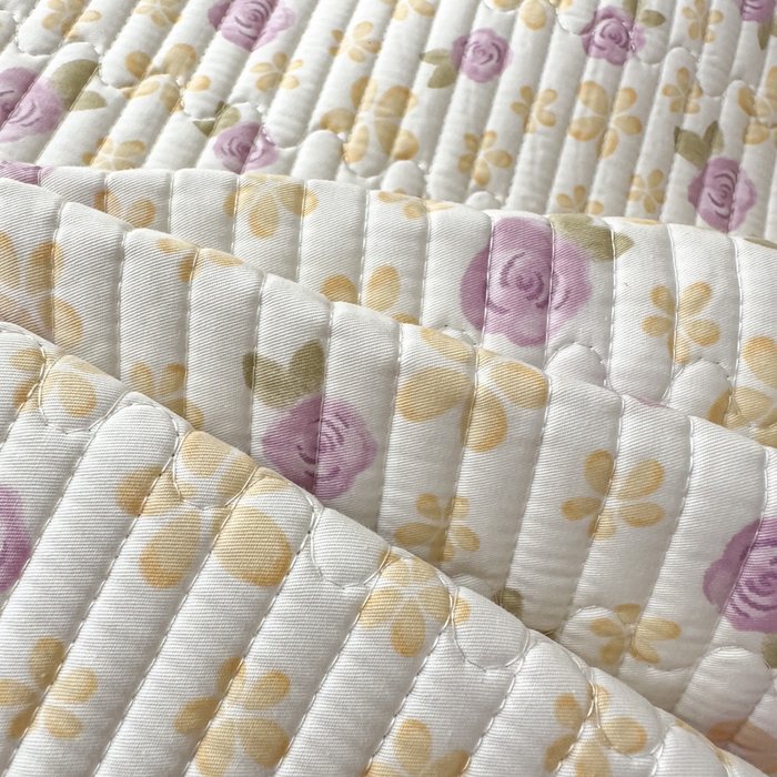 91家纺网 家纺一手货源 找家纺 （总）橘夏家纺 2025春夏新款莱赛尔天丝棉床盖单床盖床盖单件--稀疏小花