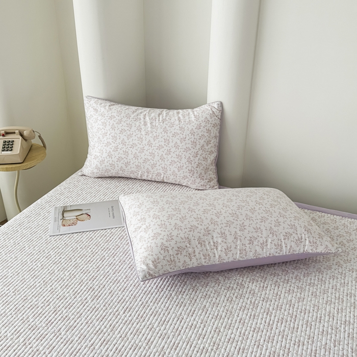 91家纺网 家纺一手货源 找家纺 橘夏家纺 2025新款A类莱赛尔天丝棉印花床盖-自然丛林 小叶女贞-薰衣紫