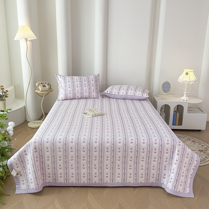 91家纺网 家纺一手货源 找家纺 （总）橘夏家纺 2025新款A类莱赛尔天丝棉印花床盖-自由几何