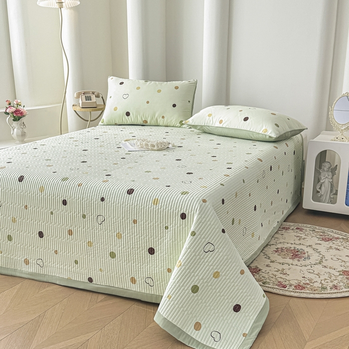 91家纺网 家纺一手货源 找家纺 （总）橘夏家纺 2025新款A类莱赛尔天丝棉印花床盖-自由几何