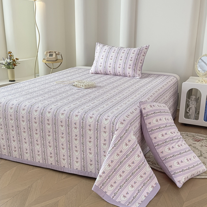 91家纺网 家纺一手货源 找家纺 （总）恒尚居 2025新款A类莱赛尔天丝棉印花床盖-自由几何