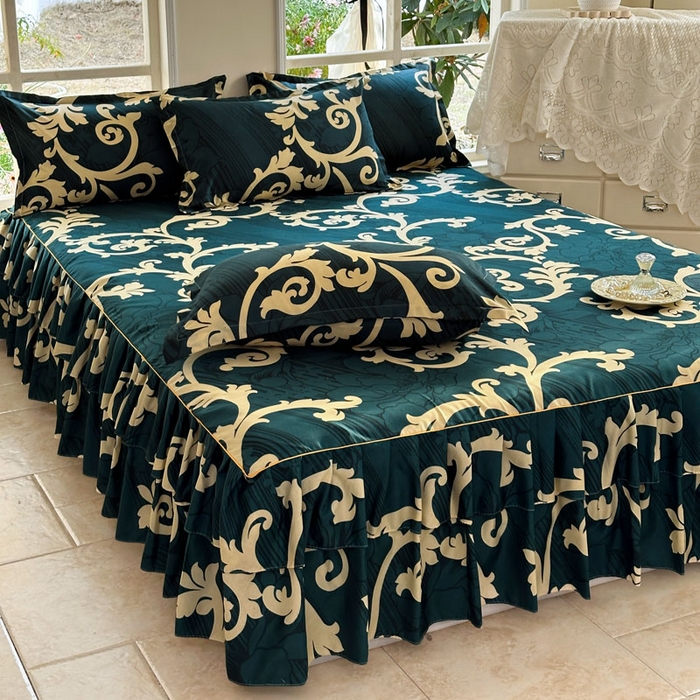 91家纺网 家纺一手货源 找家纺 （总）雨田家纺 2025新款亲肤印花床裙三件套系列