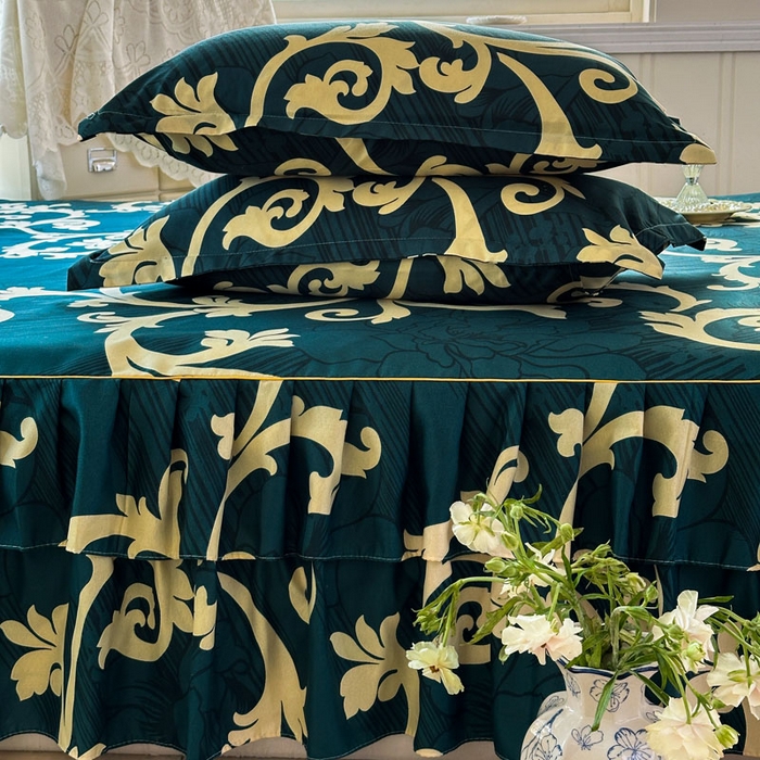 91家纺网 家纺一手货源 找家纺 （总）雨田家纺 2025新款亲肤印花床裙三件套系列