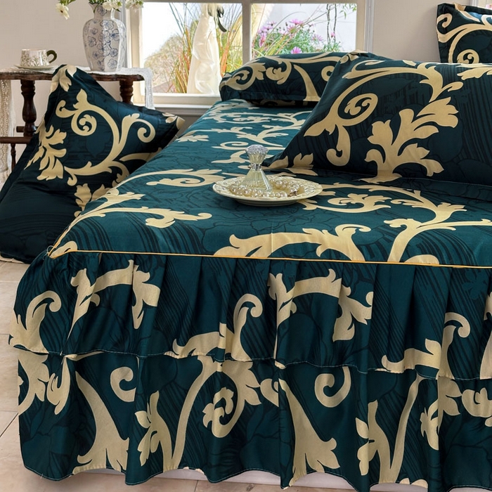 91家纺网 家纺一手货源 找家纺 （总）雨田家纺 2025新款亲肤印花床裙三件套系列