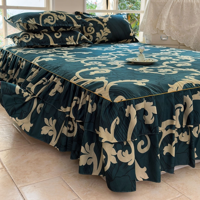 91家纺网 家纺一手货源 找家纺 （总）雨田家纺 2025新款亲肤印花床裙三件套系列