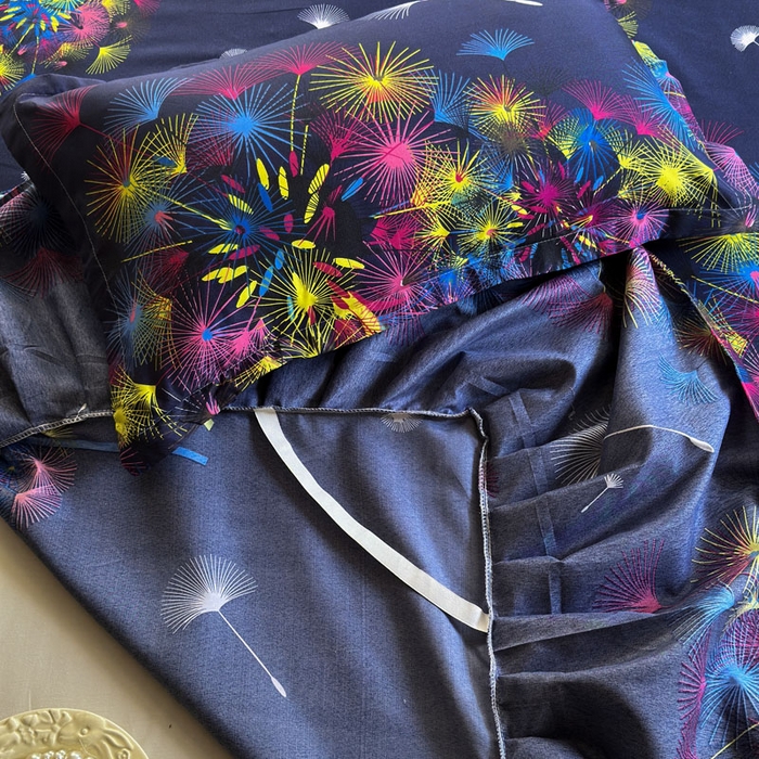 91家纺网 家纺一手货源 找家纺 雨田家纺 2025新款亲肤印花床裙三件套系列 五彩缤纷