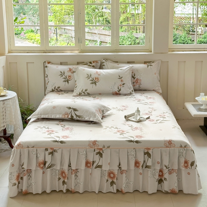 91家纺网 家纺一手货源 找家纺 （总）雨田家纺 2025新款柔软亲肤印花系列床裙单件单床裙