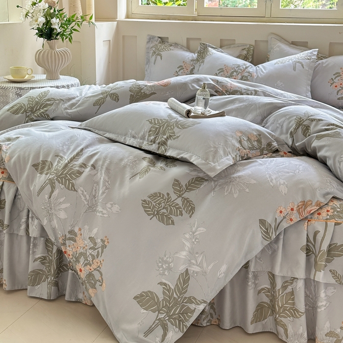 91家纺网 家纺一手货源 找家纺 （总）雨田家纺 2025新款柔软亲肤印花床裙四件套