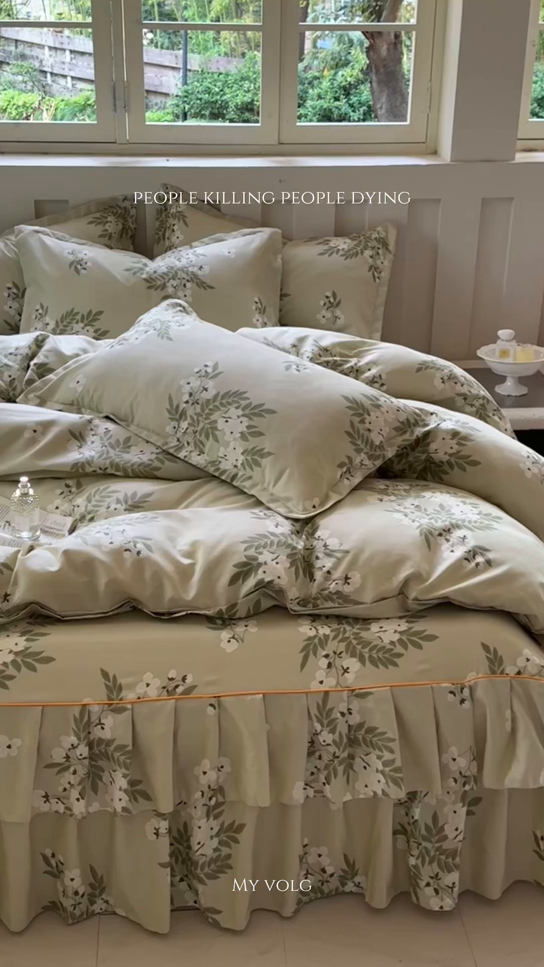 91家纺网 家纺一手货源 找家纺 雨田家纺 2025新款柔软亲肤印花床裙四件套 茉莉飘雪