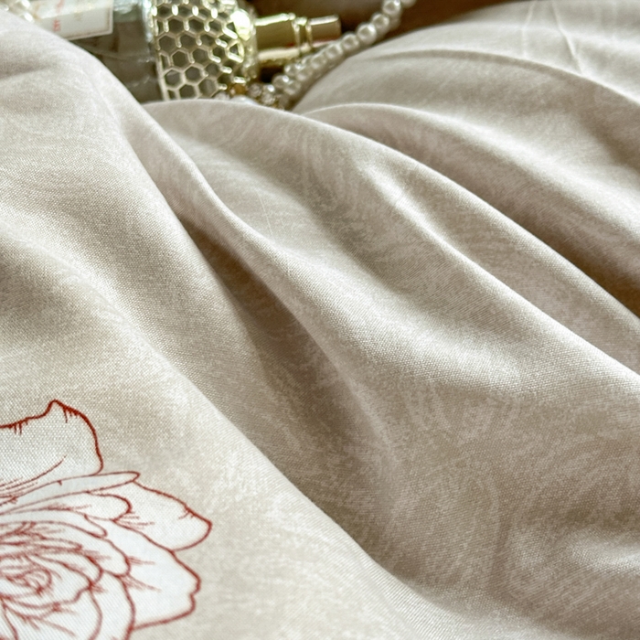 91家纺网 家纺一手货源 找家纺 雨田家纺 2025新款柔软亲肤印花床裙四件套 云锦生花