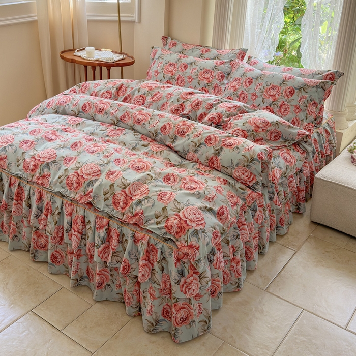 91家纺网 家纺一手货源 找家纺 （总）雨田家纺 2025新款夹棉蕾丝单床裙床裙单件