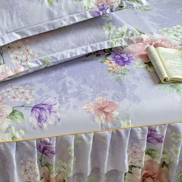 91家纺网 家纺一手货源 找家纺 雨田家纺 2025新款亲肤棉印花床裙四件套-系列一 富贵年华