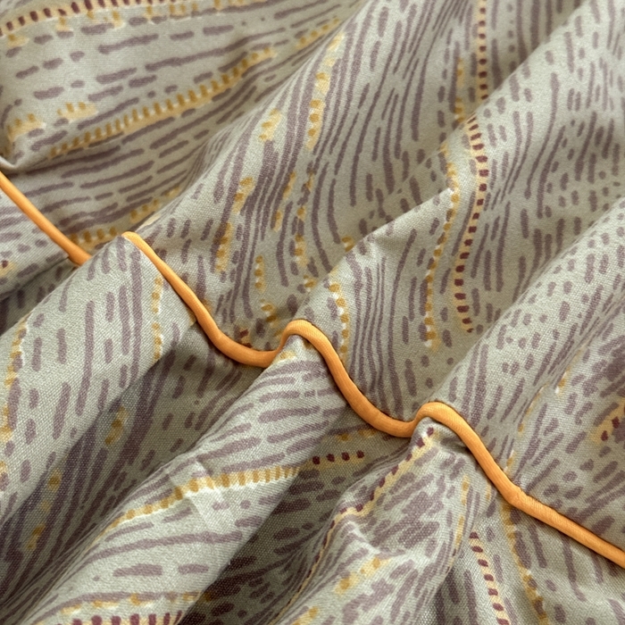 91家纺网 家纺一手货源 找家纺 雨田家纺 2025新款亲肤棉印花床裙四件套-系列一 千山万水棕