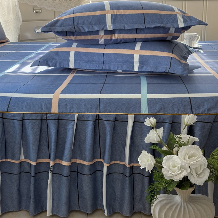 91家纺网 家纺一手货源 找家纺 雨田家纺 2025新款亲肤棉印花床裙四件套-系列一 青春