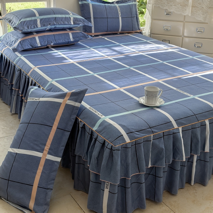 91家纺网 家纺一手货源 找家纺 雨田家纺 2025新款亲肤棉印花床裙四件套-系列一 青春