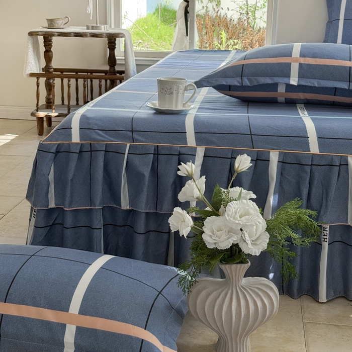 91家纺网 家纺一手货源 找家纺 雨田家纺 2025新款亲肤棉印花床裙四件套-系列一 青春