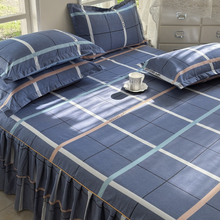 91家纺网 家纺一手货源 找家纺 雨田家纺 2025新款亲肤棉印花床裙四件套-系列一 青春