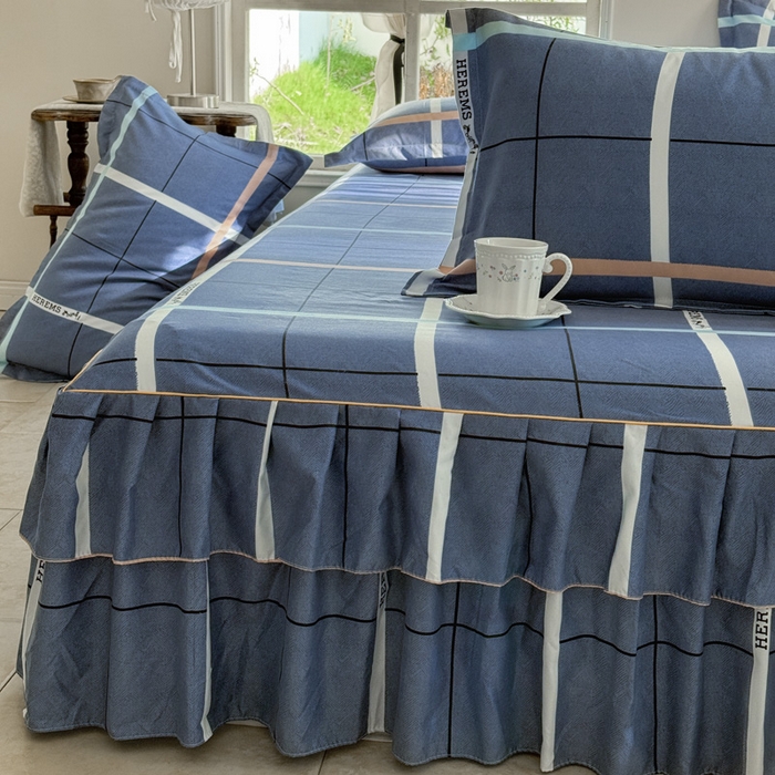 91家纺网 家纺一手货源 找家纺 雨田家纺 2025新款亲肤棉印花床裙四件套-系列一 青春