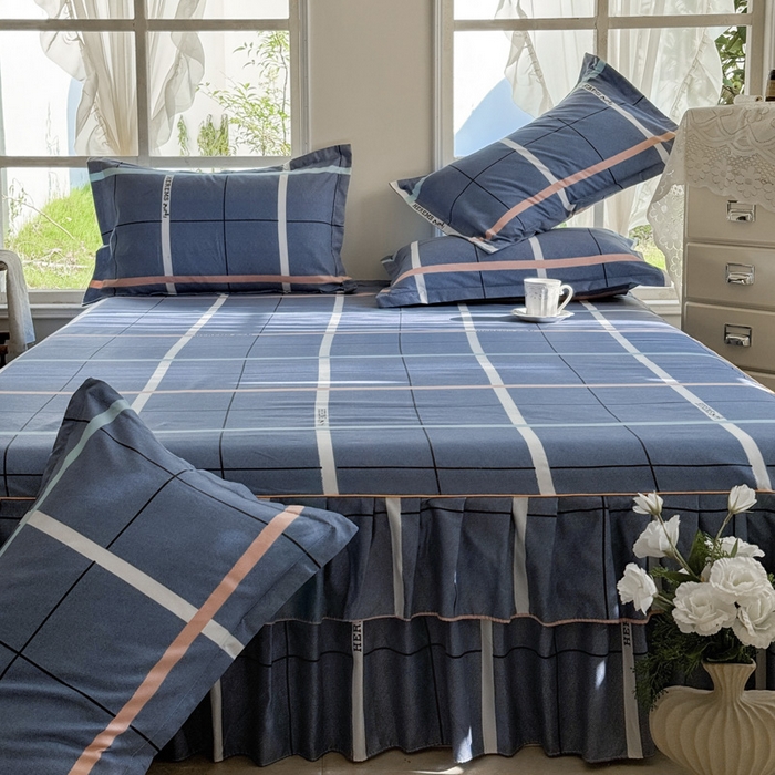 91家纺网 家纺一手货源 找家纺 雨田家纺 2025新款亲肤棉印花床裙四件套-系列一 青春