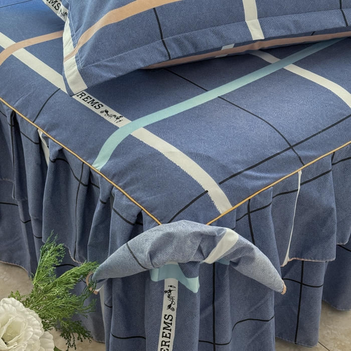 91家纺网 家纺一手货源 找家纺 雨田家纺 2025新款亲肤棉印花床裙四件套-系列一 青春