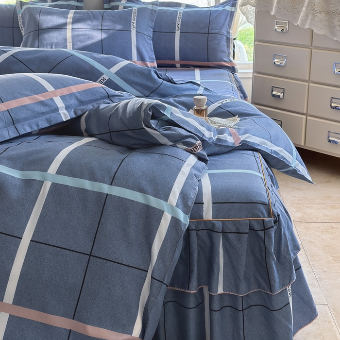 91家纺网 家纺一手货源 找家纺 雨田家纺 2025新款亲肤棉印花床裙四件套-系列一 青春