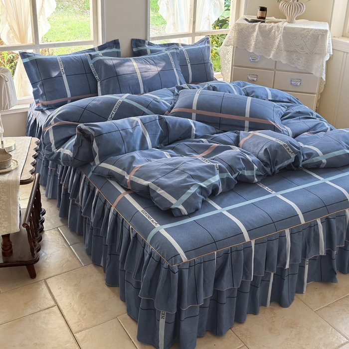 91家纺网 家纺一手货源 找家纺 雨田家纺 2025新款亲肤棉印花床裙四件套-系列一 青春