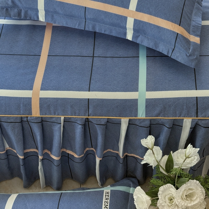 91家纺网 家纺一手货源 找家纺 雨田家纺 2025新款亲肤棉印花床裙四件套-系列一 青春