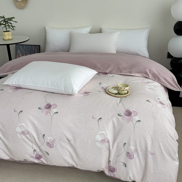 91家纺网 家纺一手货源 找家纺 艾迪尚家纺 2025新款生态全棉纯棉磨毛印花单品系列-单被套被套单件 春暖花开-紫