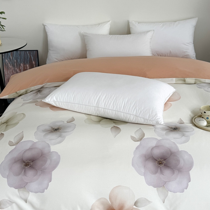 91家纺网 家纺一手货源 找家纺 艾迪尚家纺 2025新款生态全棉纯棉磨毛印花单品系列-单被套被套单件 繁花-桔