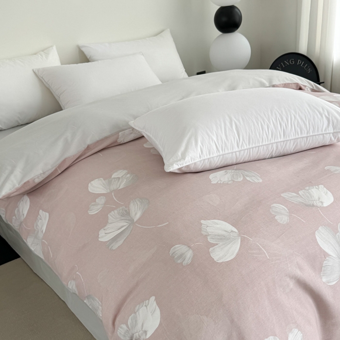 91家纺网 家纺一手货源 找家纺 艾迪尚家纺 2025新款生态全棉纯棉磨毛印花单品系列-单被套被套单件 如梦-粉