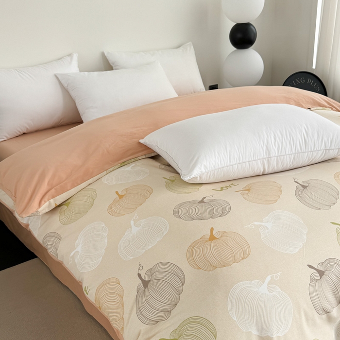 91家纺网 家纺一手货源 找家纺 艾迪尚家纺 2025新款生态全棉纯棉磨毛印花单品系列-单被套被套单件 如意-桔