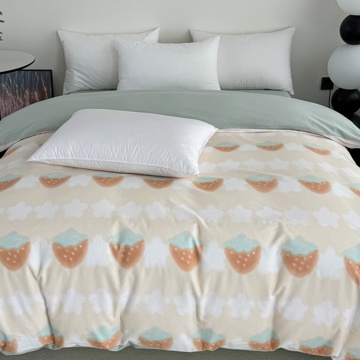 91家纺网 家纺一手货源 找家纺 艾迪尚家纺 2025新款生态全棉纯棉磨毛印花单品系列-单被套被套单件 小甜甜-黄