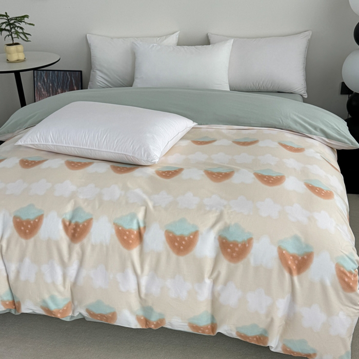 91家纺网 家纺一手货源 找家纺 艾迪尚家纺 2025新款生态全棉纯棉磨毛印花单品系列-单被套被套单件 小甜甜-黄