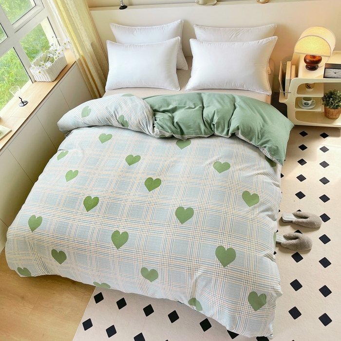 91家纺网 家纺一手货源 找家纺 艾迪尚家纺 2025新款生态全棉纯棉磨毛印花单品系列-单被套被套单件 心动时刻