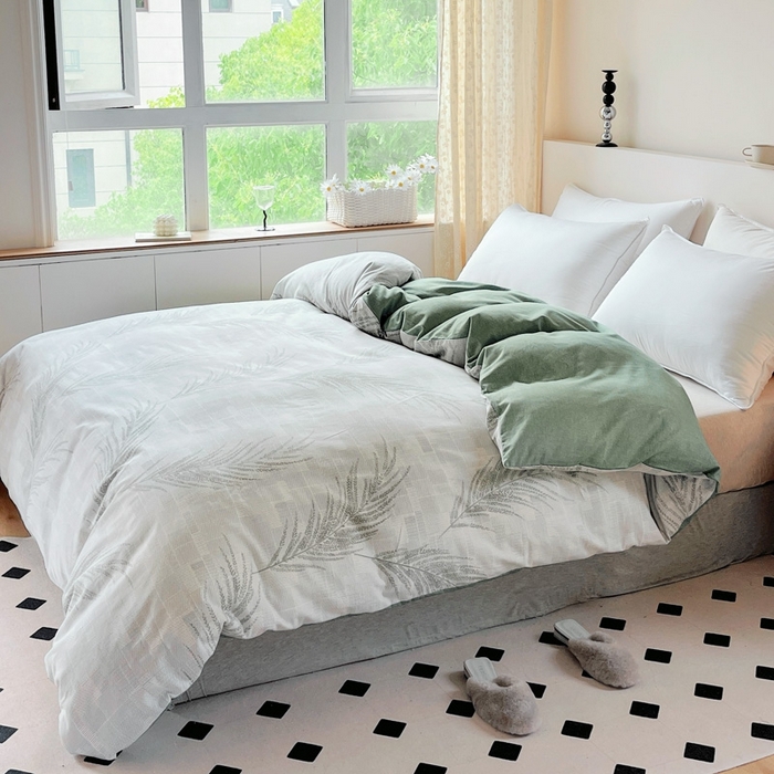 91家纺网 家纺一手货源 找家纺 艾迪尚家纺 2025新款生态全棉纯棉磨毛印花单品系列-单被套被套单件 叶雨婆裟