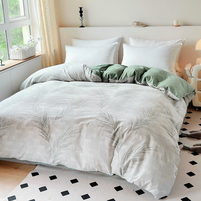 91家纺网 家纺一手货源 找家纺 艾迪尚家纺 2025新款生态全棉纯棉磨毛印花单品系列-单被套被套单件 叶雨婆裟